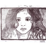 Mädchen Druck-Technik